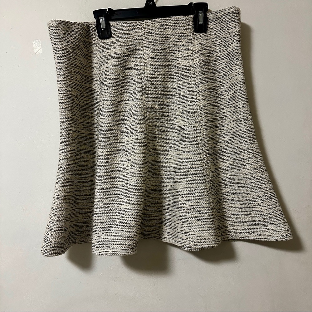 Ann Taylor Loft Cream & Black Tweed Skirt